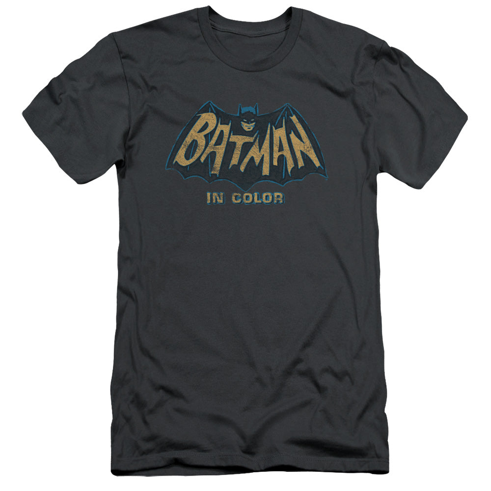 Batman Classic Tv In Color Slim Fit Mens T Shirt Charcoal