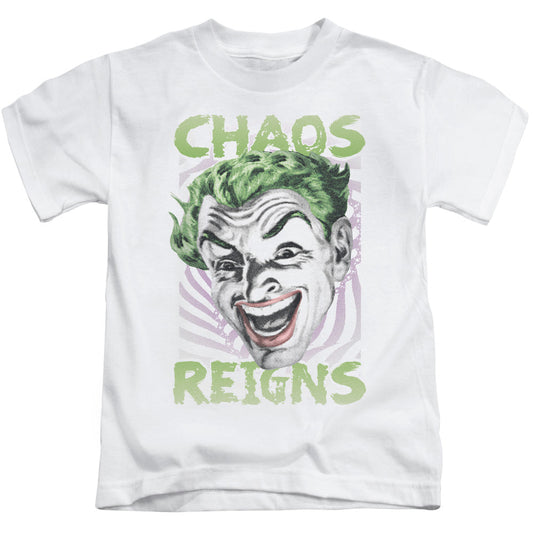 Batman Classic Tv Chaos Reigns Juvenile Kids Youth T Shirt White
