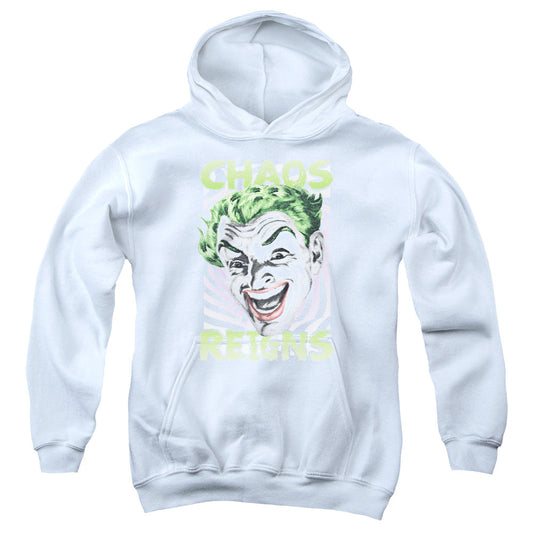 Batman Classic Tv Chaos Reigns Kids Youth Hoodie White