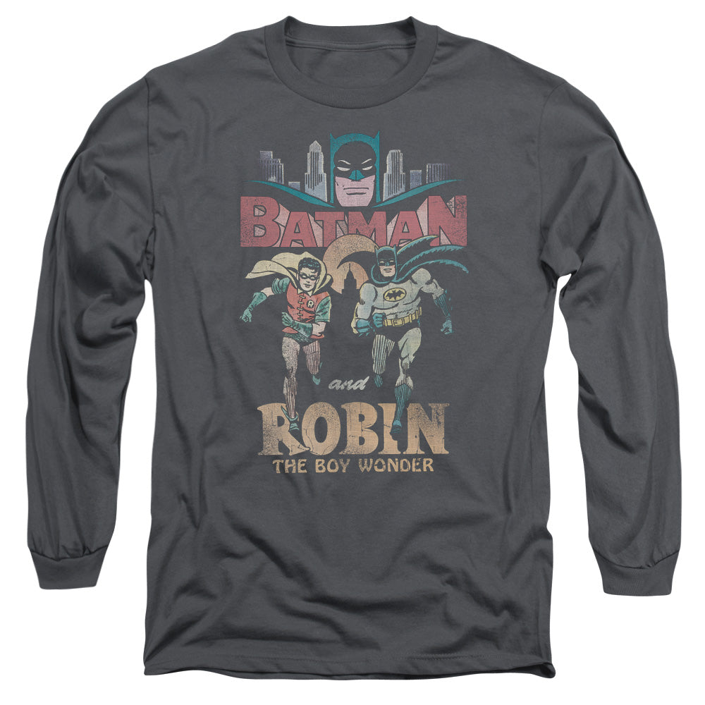 Batman Classic Tv Classic Duo Mens Long Sleeve Shirt Charcoal