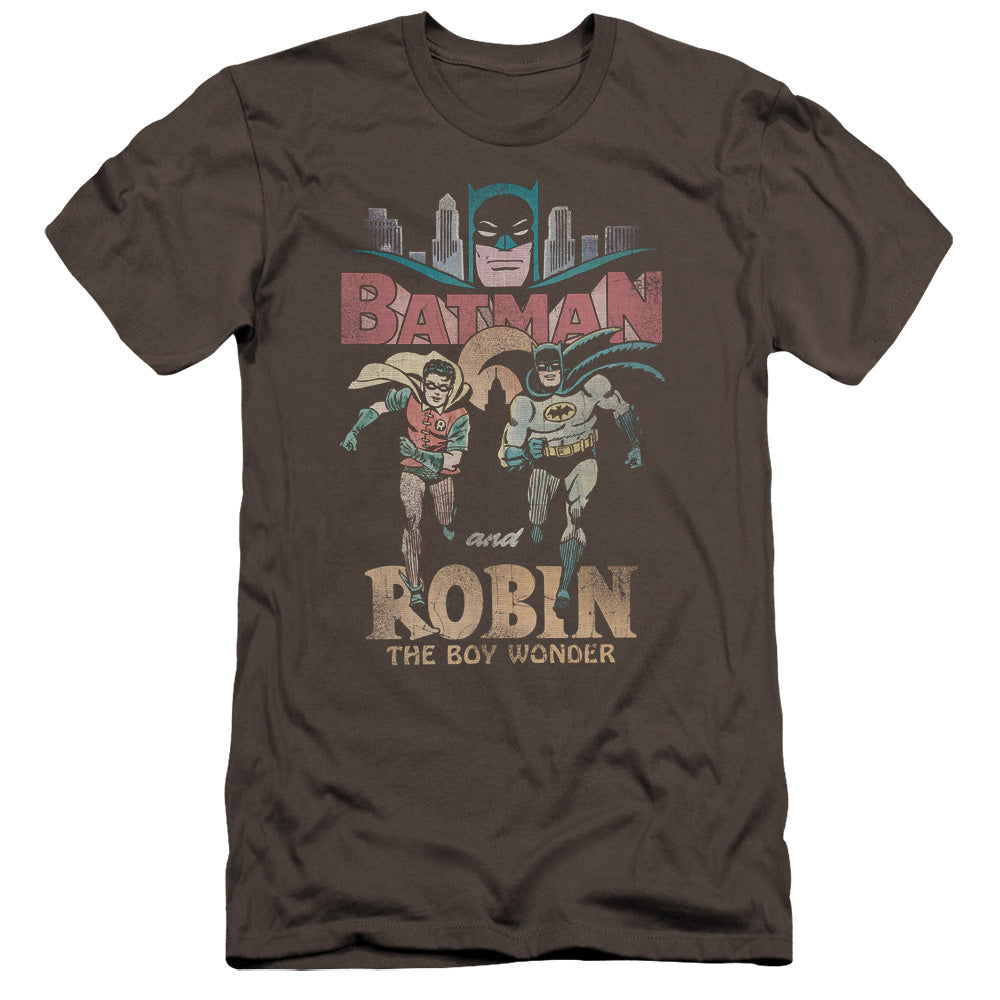 Batman Classic Tv Classic Duo Premium Bella Canvas Slim Fit Mens T Shirt Charcoal