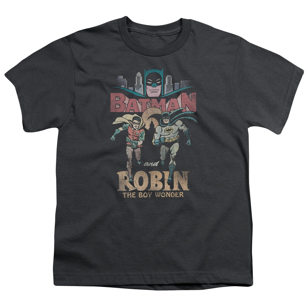 Batman Classic Tv Classic Duo Kids Youth T Shirt Charcoal