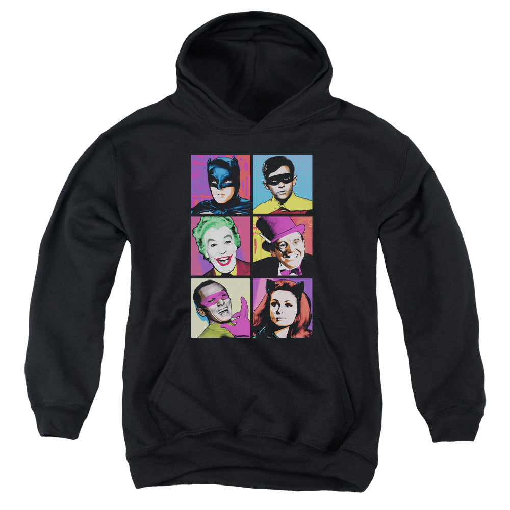 Batman Classic Tv Pop Cast Kids Youth Hoodie Black