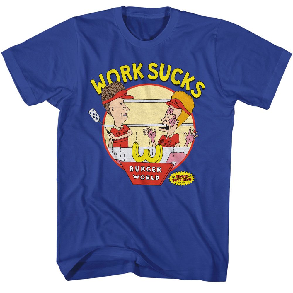 Beavis And Butthead - Work Sucks - Short Sleeve - Adult - T-Shirt