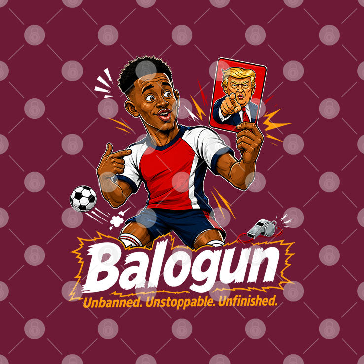 Balogun Unbanned Trump Red Card Soccer Shirt
