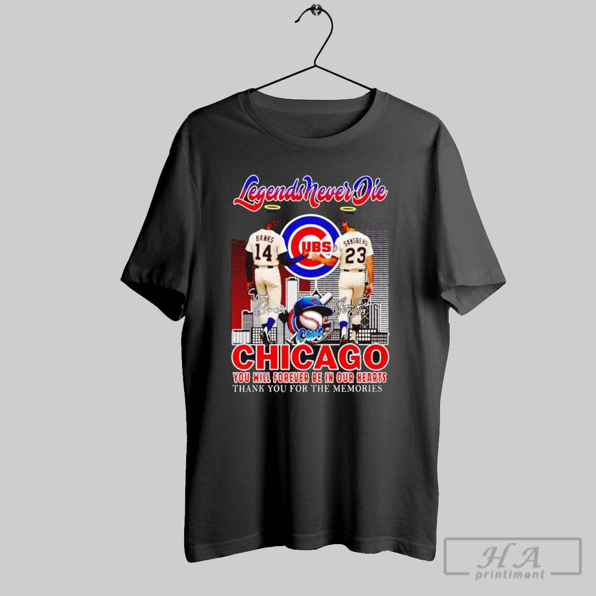 Banks And Sandberg Legends Never Die Chicago Cubs - clothing by TeeHivey.com