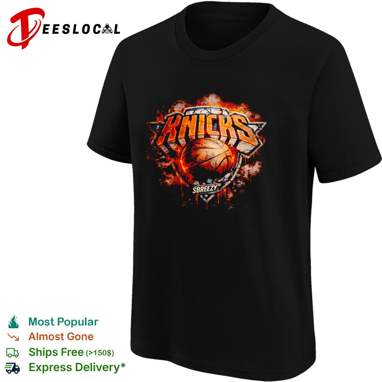 Basketball New York Knicks NBA Team Logo Fire shirt