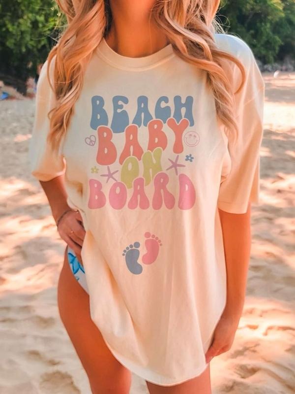 Beach Pregnancy Announcement Shirt, Summer Gender Reveal Tee, Tropical Cruise Vacation Maternity T-shirt, Nautical Baby Shower tee