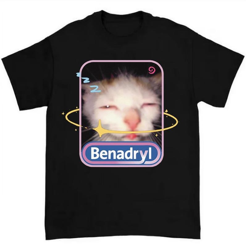 Benadryl Cat T-Shirt Highlighting Hilarious and Adorable Meme Artwork - clothing by TeeHivey.com