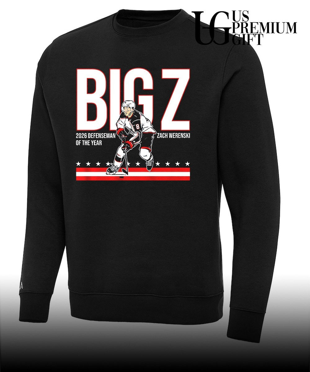Big Z 2026 Defenseman of the Year Zach Werenski Columbus Blue Jackets hockey shirt