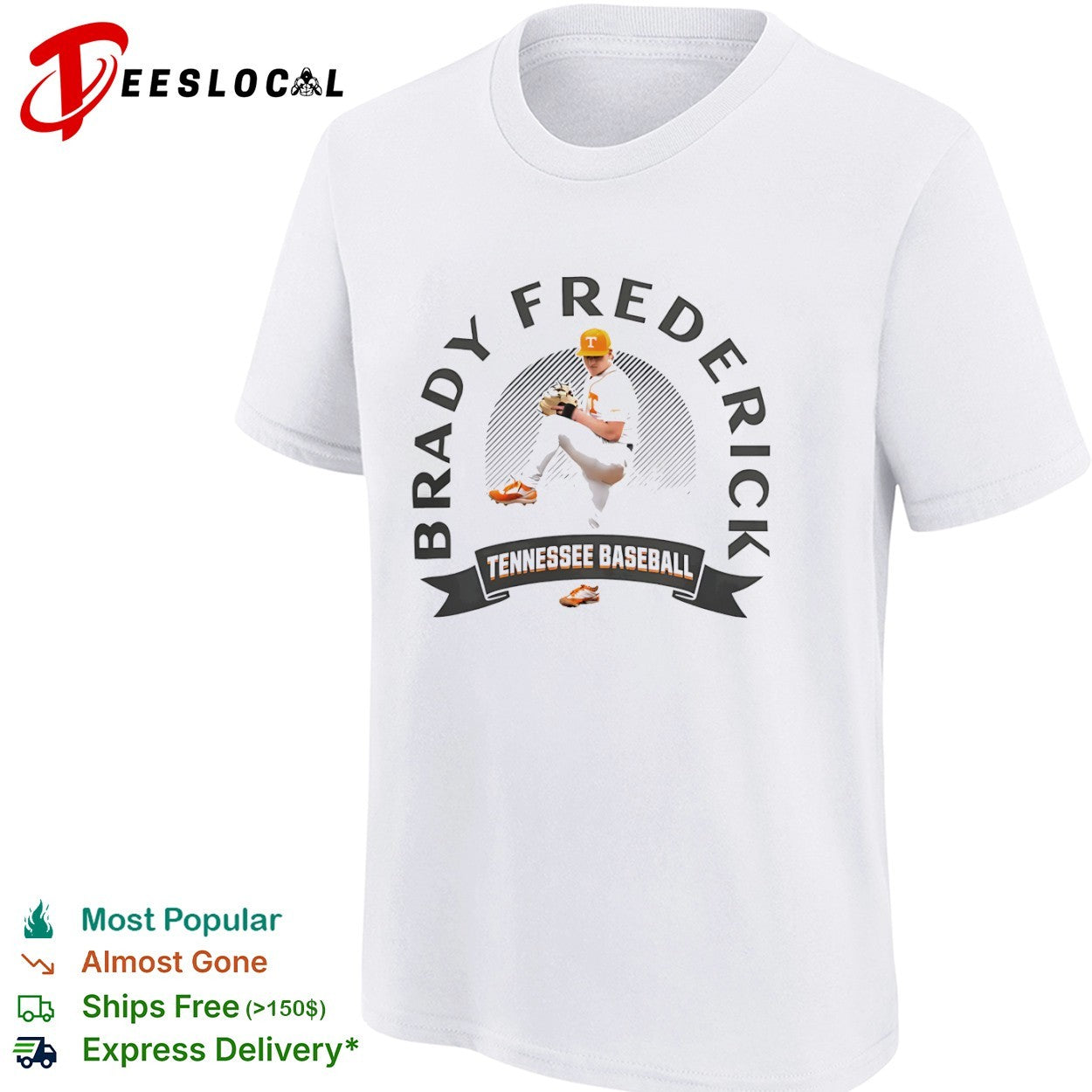 Brady Frederick Tennessee Volunteers Baseball shirt