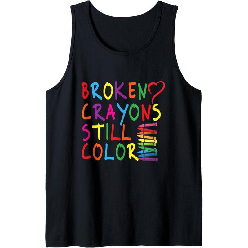 Broken Crayons Still Color - Mental Health Awareness Gift Tank Top MADE IN USA - clothing by TeeHivey.com