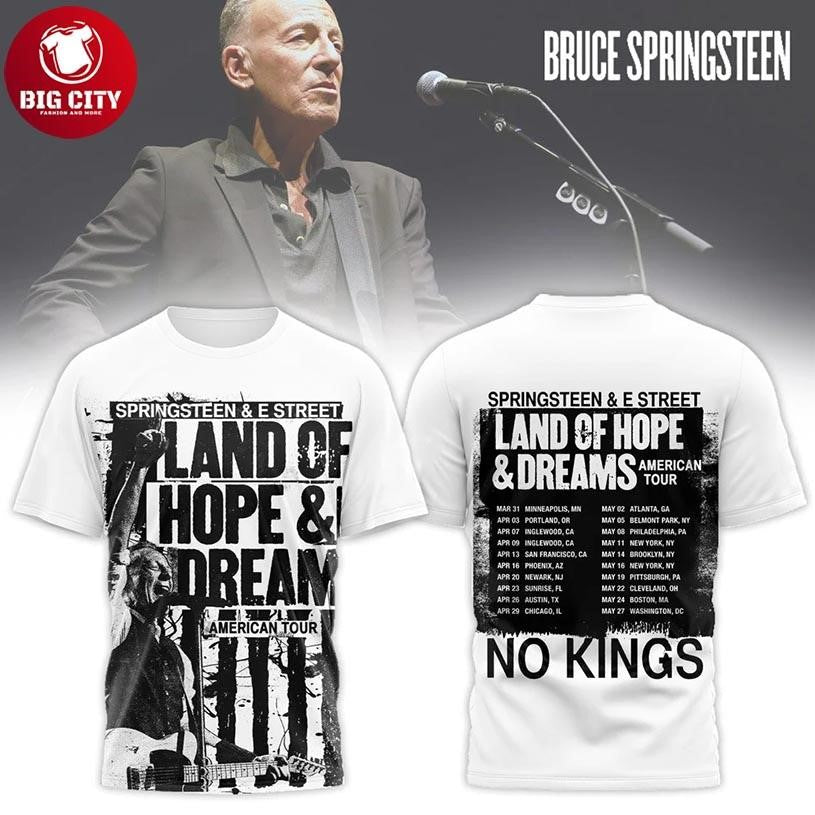 Bruce Springsteen E Street Band Land Of Hope And Dreams 2026 American Tour Two Sided Shirt
