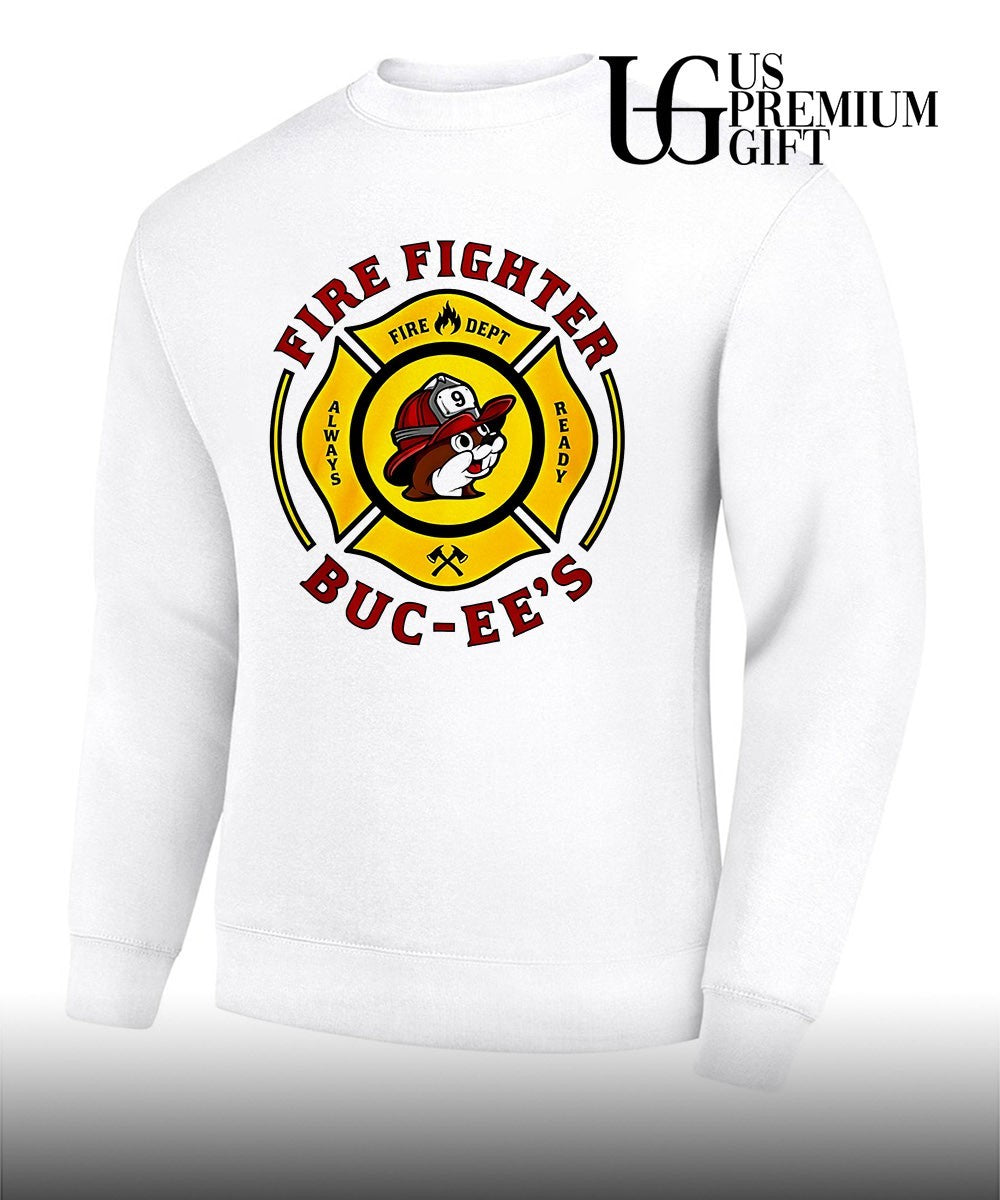 Buc Ees Fire Dept Firefighter mascot Always Ready shirt