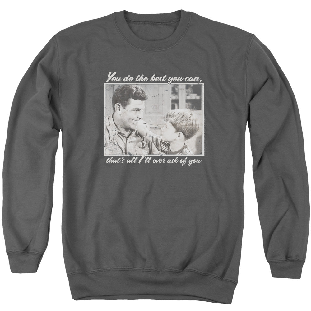 Andy Griffith Wise Words Mens Crewneck Sweatshirt Charcoal - clothing by TeeHivey.com