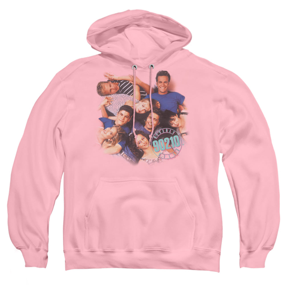 90210 Gang In Logo Mens Hoodie Pink - clothing by TeeHivey.com (Image 5)