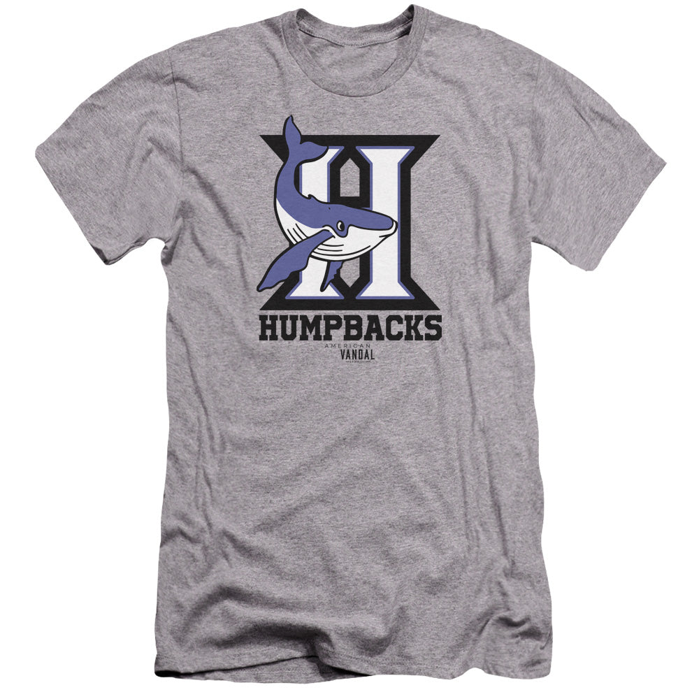 American Vandal Humpbacks Premium Bella Canvas Slim Fit Mens T Shirt Athletic Heather