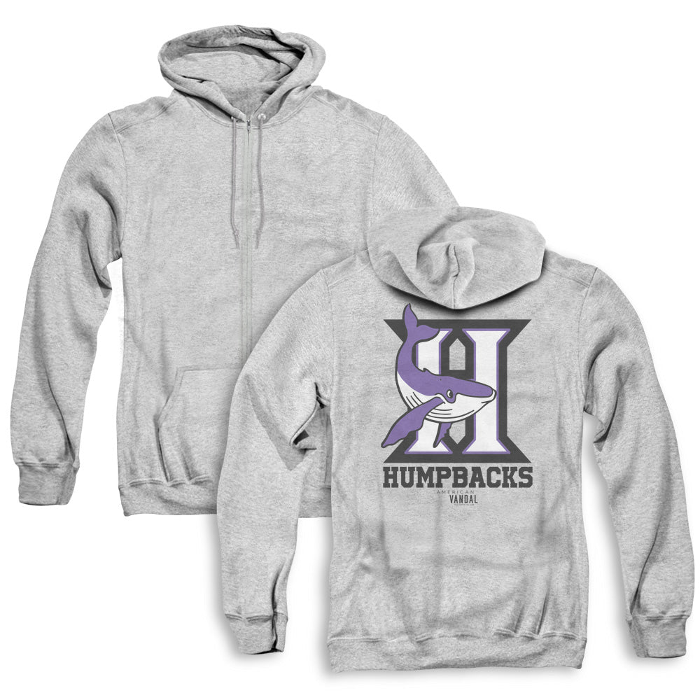 American Vandal Humpbacks Back Print Zipper Mens Hoodie Athletic Heather - clothing by TeeHivey.com