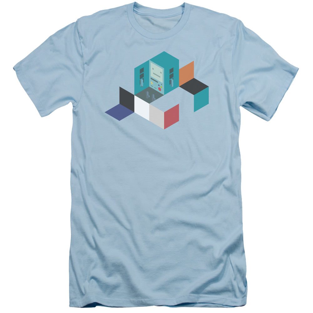 Adventure Time Bmo Blocks Slim Fit Mens T Shirt Light Blue