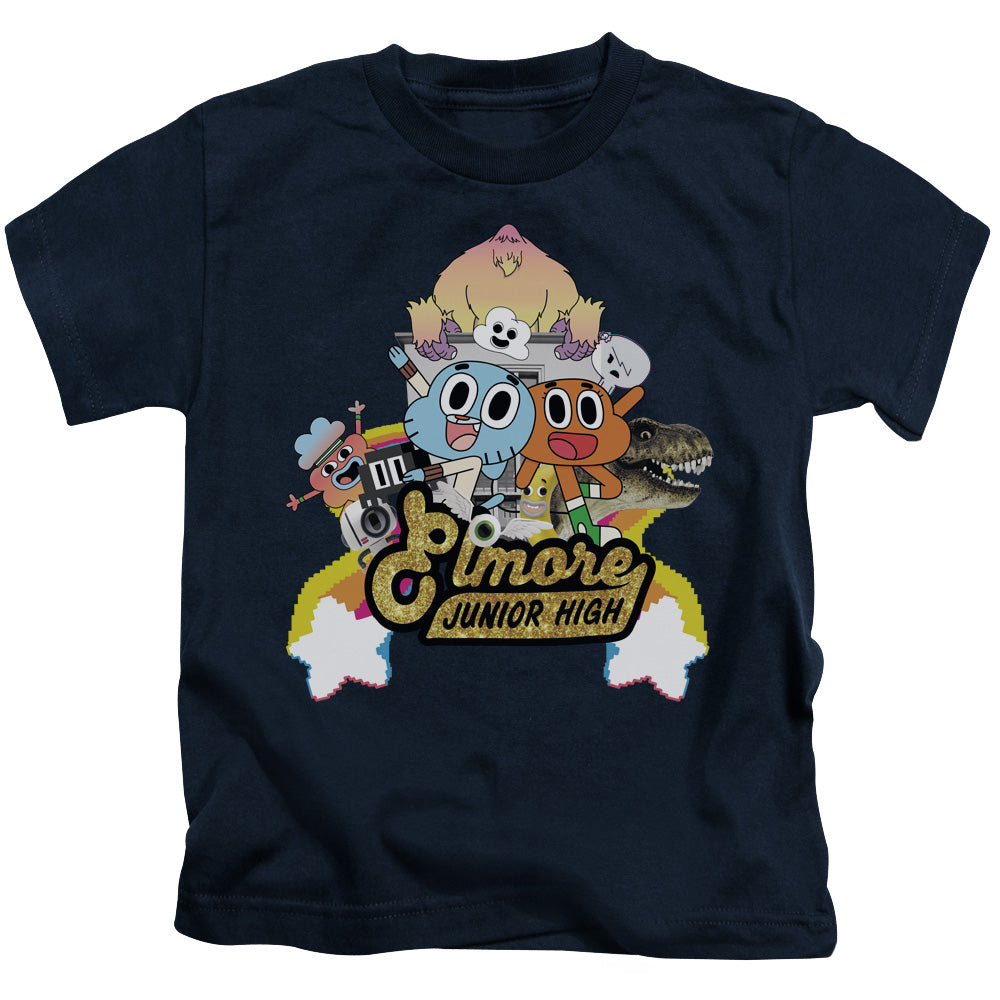 Amazing World of Gumball Elmore Junior High Juvenile Kids Youth T Shirt Navy Blue Style001