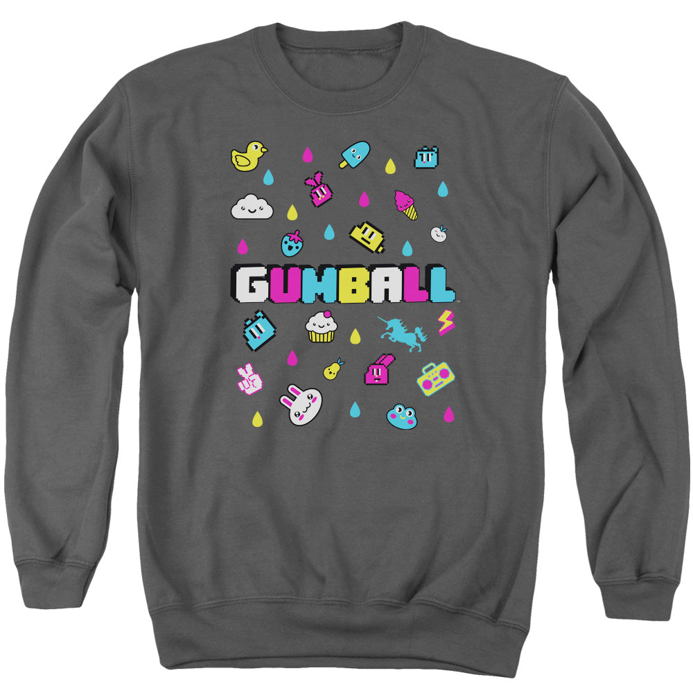 Amazing World of Gumball Fun Drops Mens Crewneck Sweatshirt Charcoal