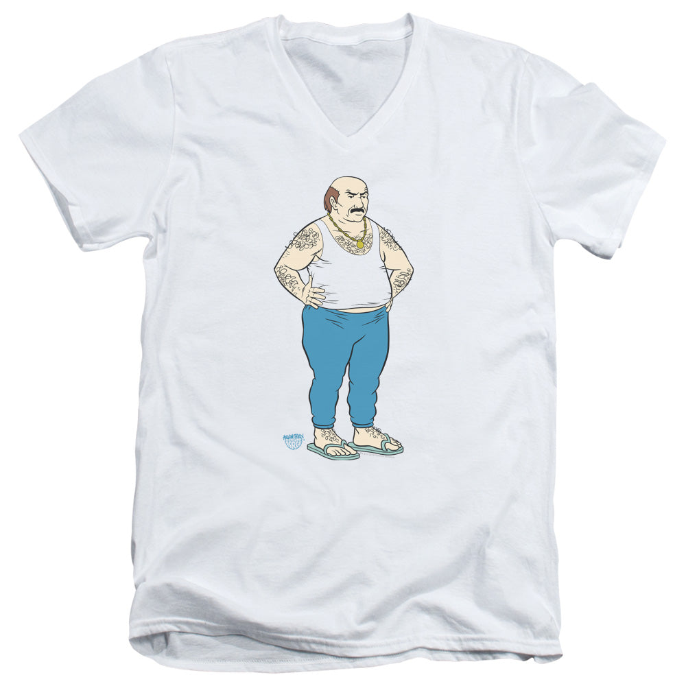 Aqua Teen Hunger Force Carl Mens Slim Fit V Neck T Shirt White - clothing by TeeHivey.com