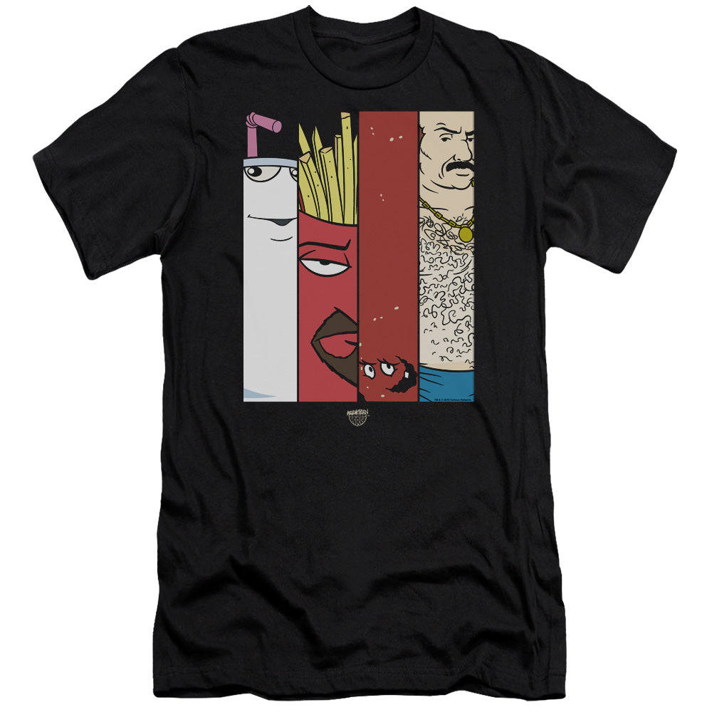 Aqua Teen Hunger Force Group 2 Tiles Premium Bella Canvas Slim Fit Mens T Shirt Black - clothing by TeeHivey.com
