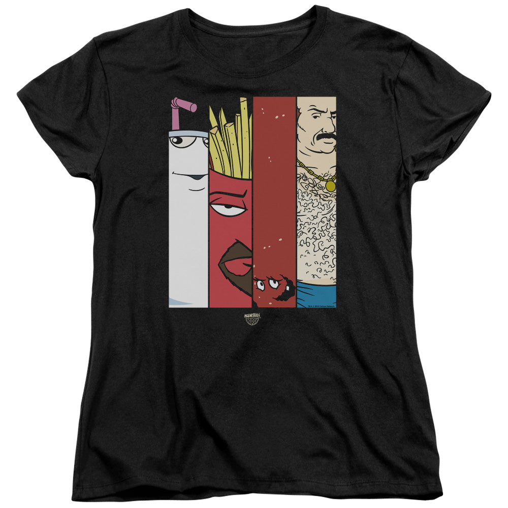 Aqua Teen Hunger Force Group 2 Tiles Womens T Shirt Black - clothing by TeeHivey.com