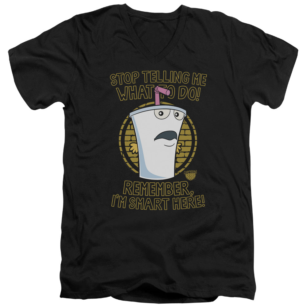 Aqua Teen Hunger Force Stop Mens Slim Fit V Neck T Shirt Black - clothing by TeeHivey.com