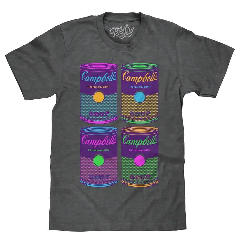 Campbell's Soup Can Pop Art T-Shirt - Charcoal Gray