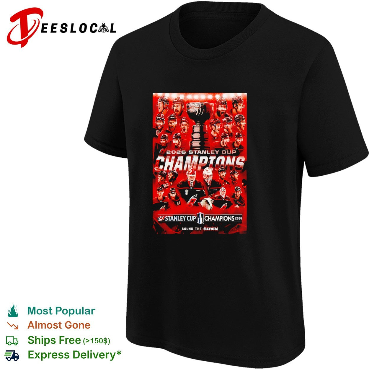 Carolina Hurricanes 2026 Stanley Cup Champions team roster shirt
