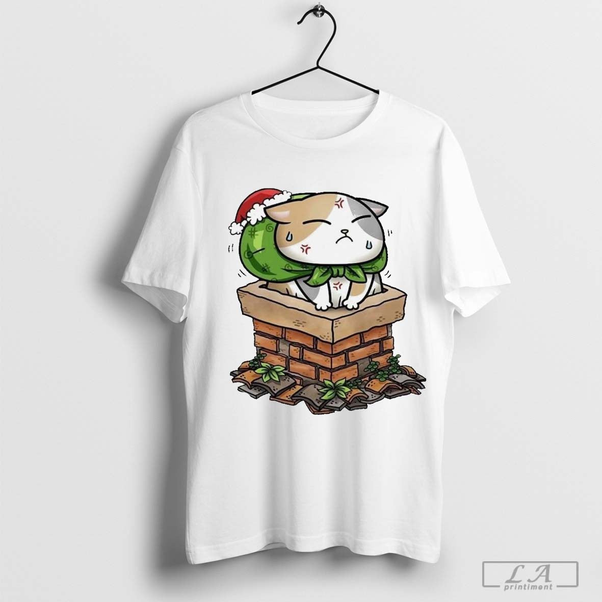 Cat Stuck In Chimney Christmas - clothing by TeeHivey.com