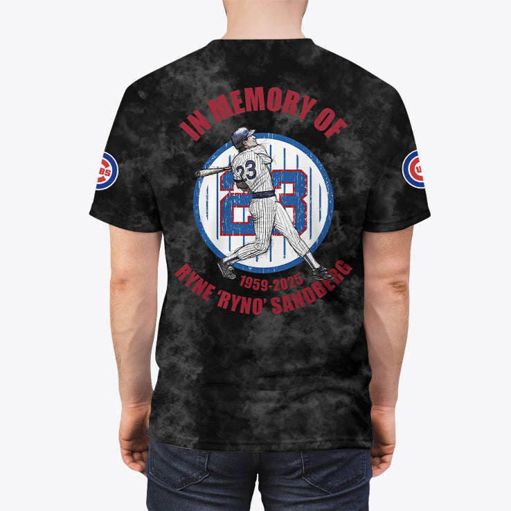 Chicago Cubs Ryne Ryno Sandberg In Memory Of 23 All-Over Print T Shirt