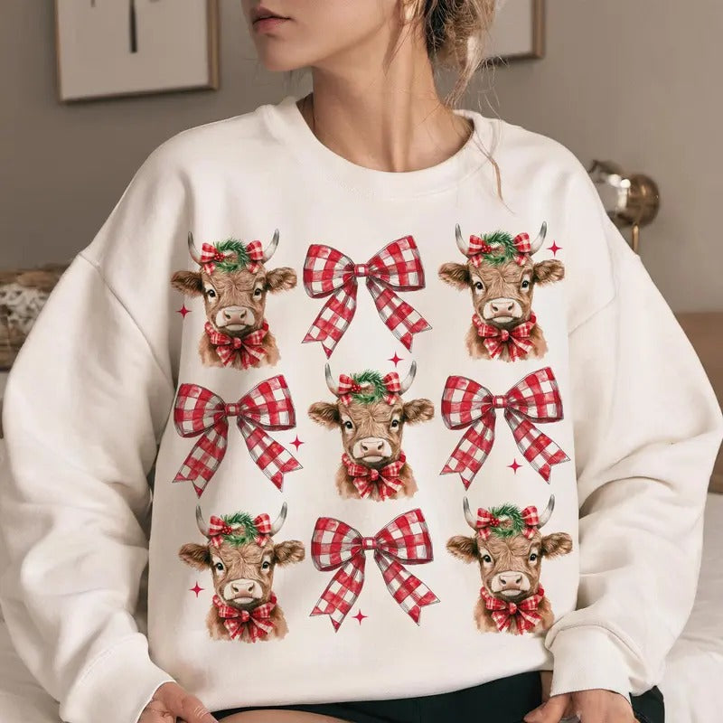 Christmas Coquette Highland Cow, Western Christmas, Highland Cow, Merry Xmas, Coquette, Aesthetic Christmas, Coquette Christmas, Christmas Vibes, Merry and Bright, Coquette Christmas Style western christmas list