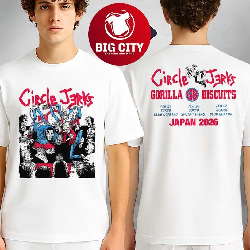 Circle Jerks Japan 2026 Tokyo Osaka Gorilla Biscuits Two Sided Shirt