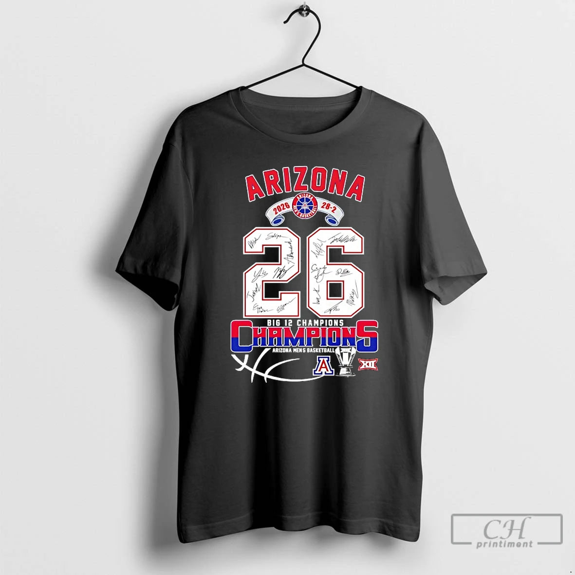 Classic Arizona Wildcats Mens Basketball 2026 28 2 Big 12 Champions Signatures T Shirts Sweater