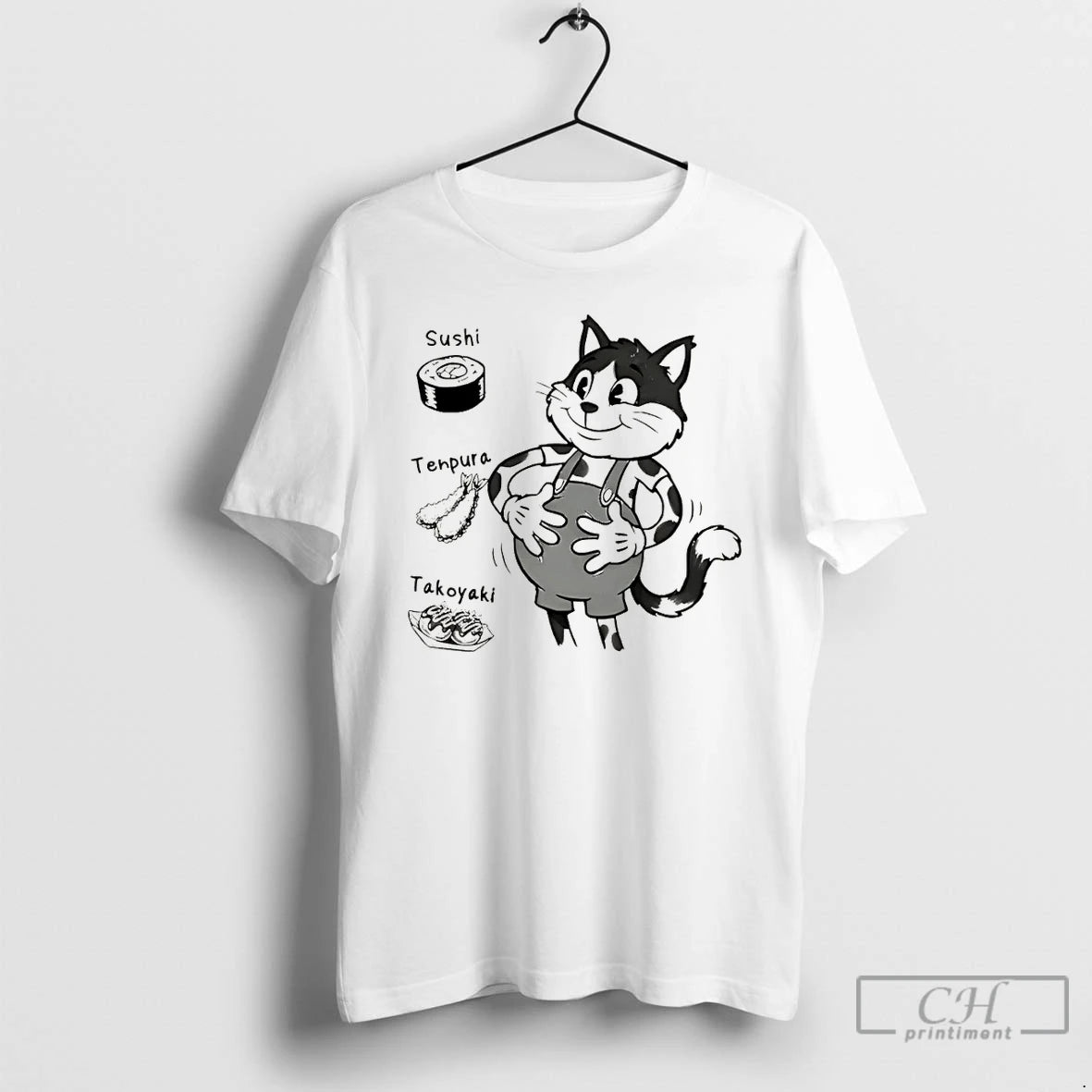 Classic Cute Cat Thats Full Sushi Tempura Takoyaki Vintage
