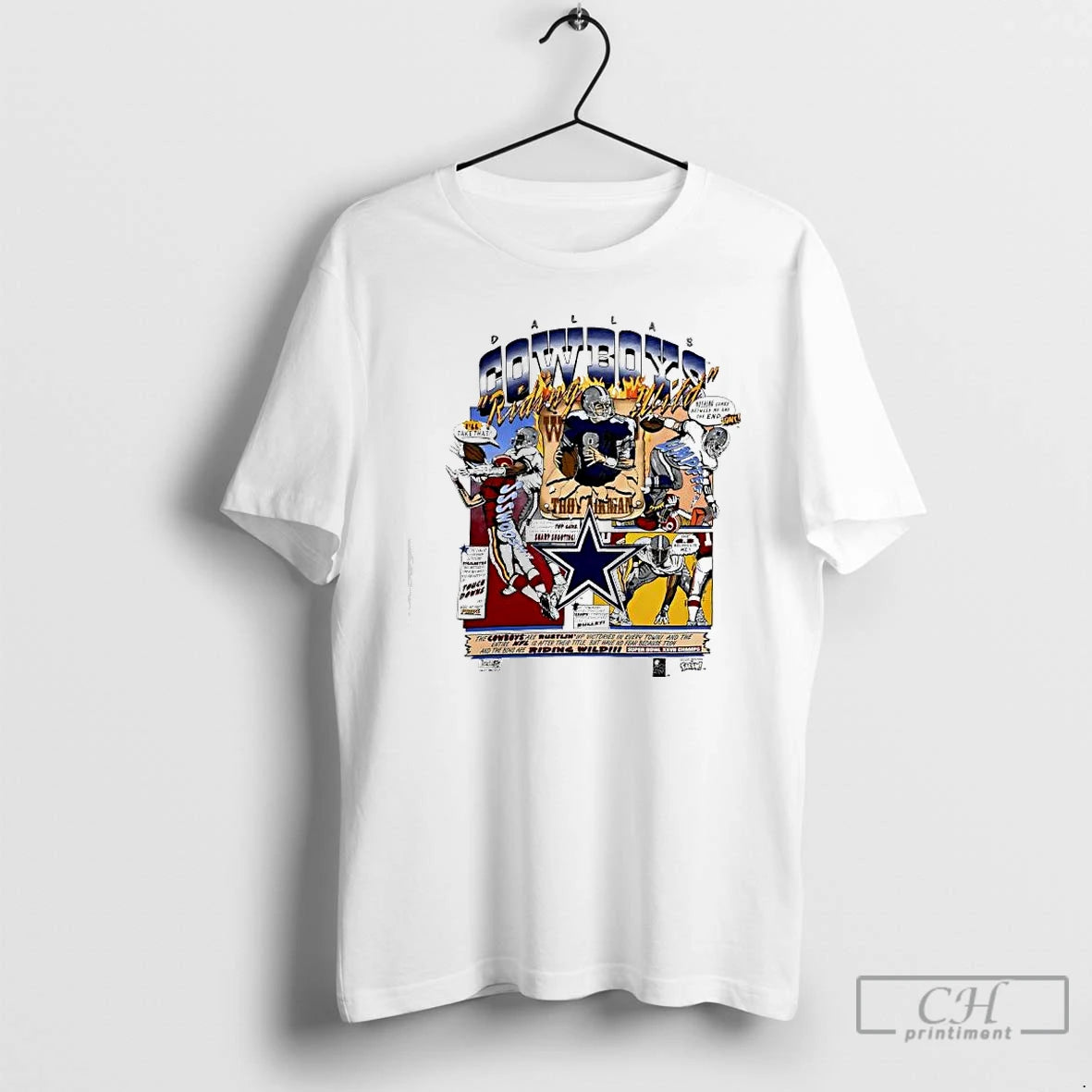 Classic Dallas Cowboys Riding Wild Troy Aikmanthe Triplets - clothing by TeeHivey.com