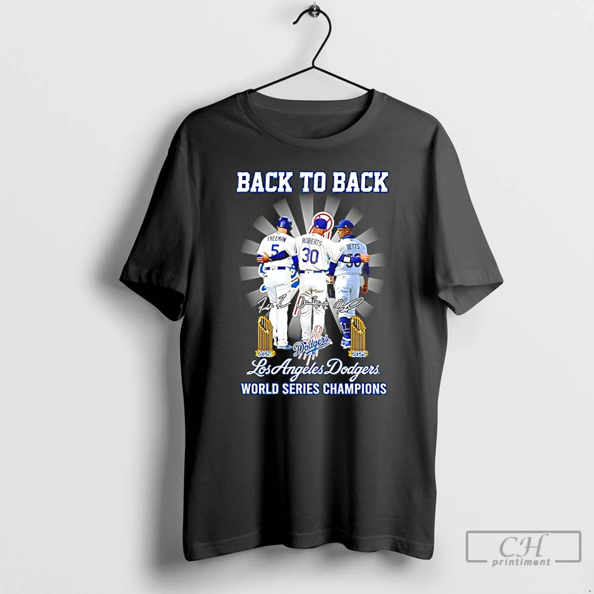 Classic Dodgers Freeman Roberts And Betts Back To Back 24 25 World Series Champions Signatures - clothing by TeeHivey.com