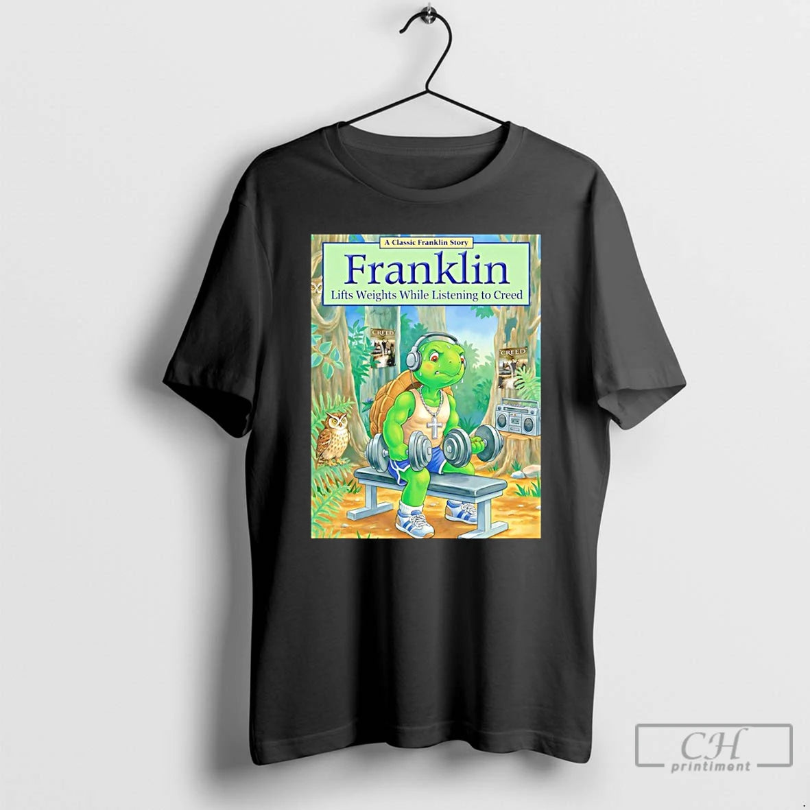 Classic Franklin Lifts Weights While Listening To Creed - clothing by TeeHivey.com
