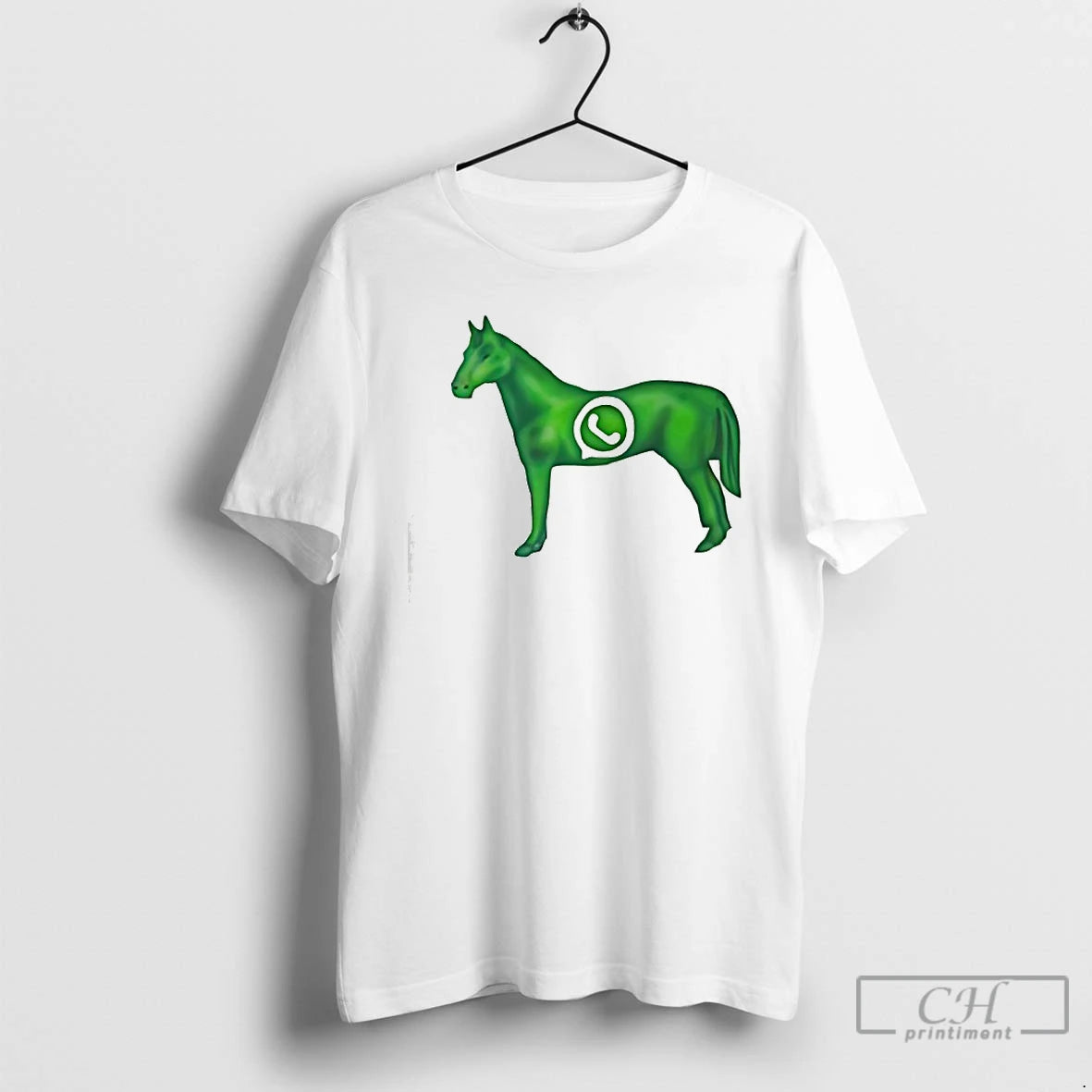 Classic Green Horse Calling Shape Whatsapp Logo