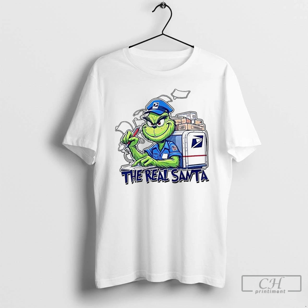 Classic Grinch Usps The Real Santa White T Shirts - clothing by TeeHivey.com