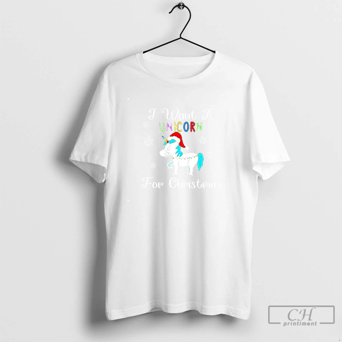 Classic I Want A Unicorn For Christmas Holiday T Shirts - clothing by TeeHivey.com