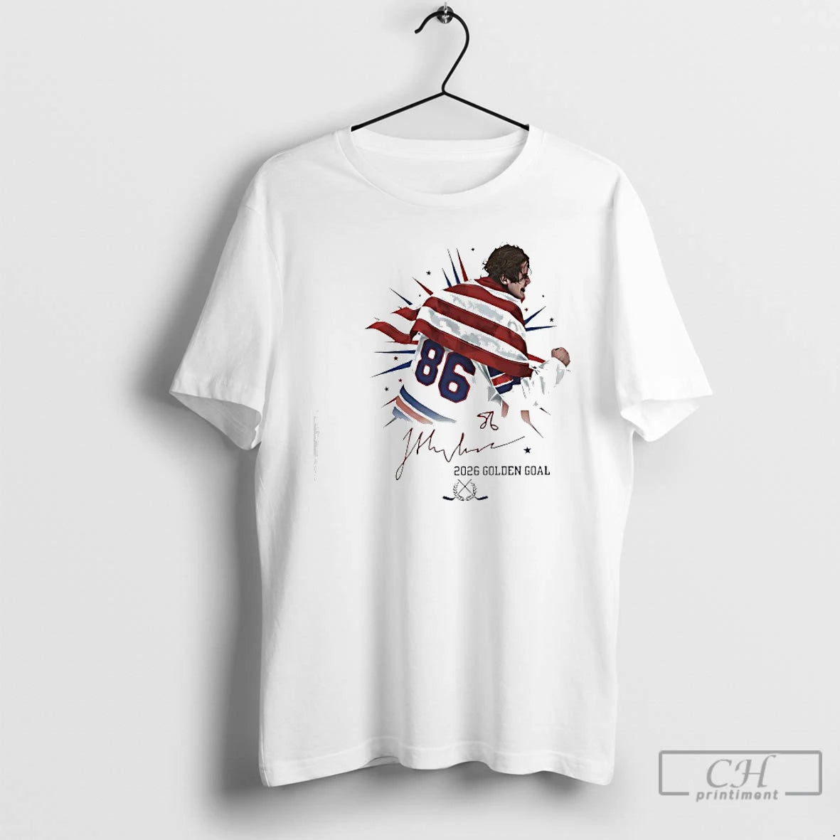 Classic Jack Hughes 86 Usa Hockey Team 2026 Golden Goal Signature