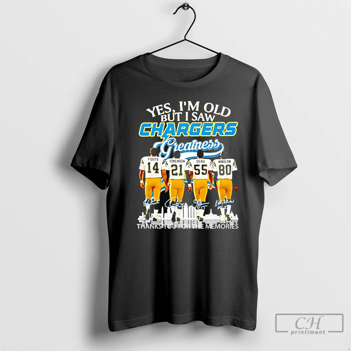 Classic Los Angeles Chargers Yes Im Old But I Saw Greatness Thank You For The - clothing by TeeHivey.com