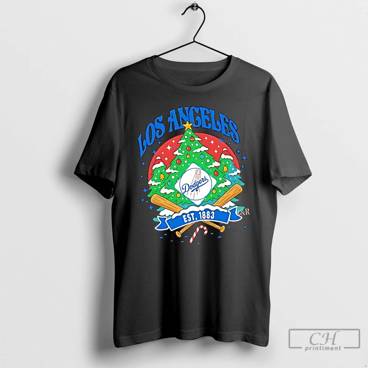Classic Los Angeles Dodgers Ugly Christmas Tree Motif Est 1883 Logo - clothing by TeeHivey.com
