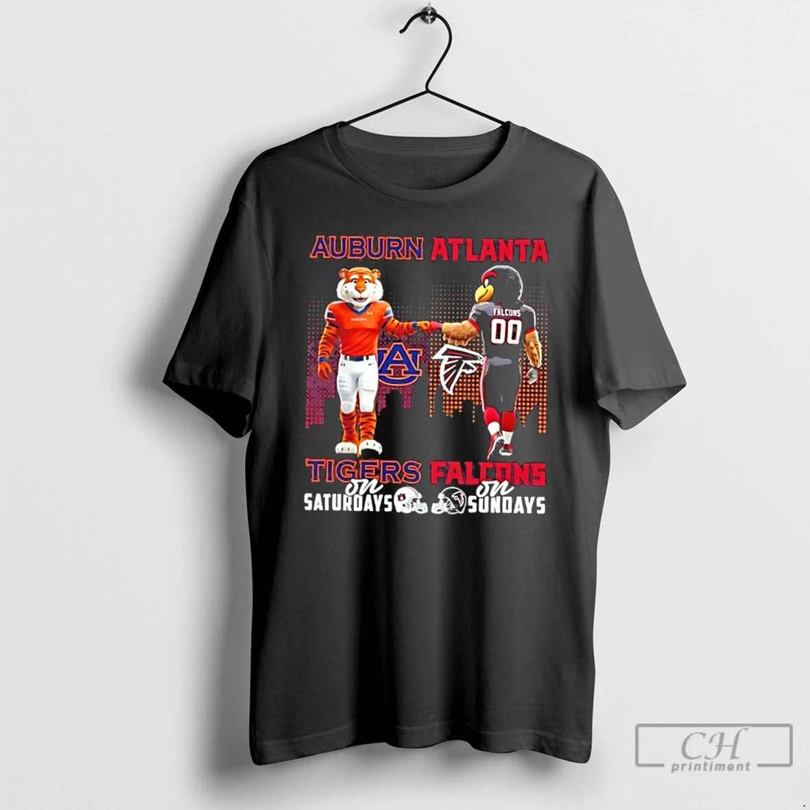 Classic Mascots Auburn Tigers On Saturdays X Atlanta Falcons On Sundays Skyline T Shirts Sweater - clothing by TeeHivey.com