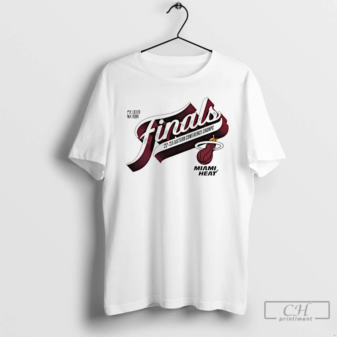 Classic Miami Heat 2023 Eastern Conference Champions Locker Room Baseline T Shirts - clothing by TeeHivey.com