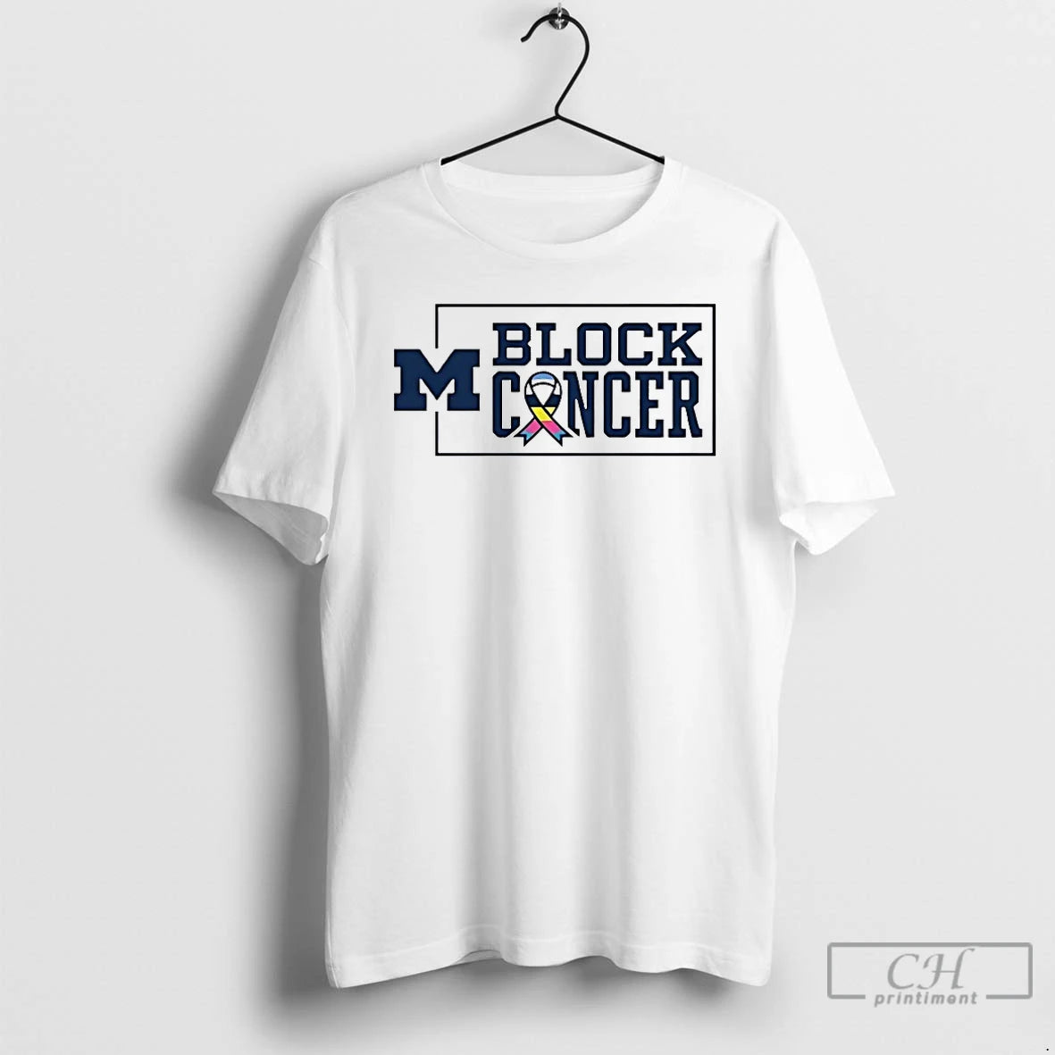 Classic Michigan Wolverines 2025 Block Cancer T Shirts - clothing by TeeHivey.com