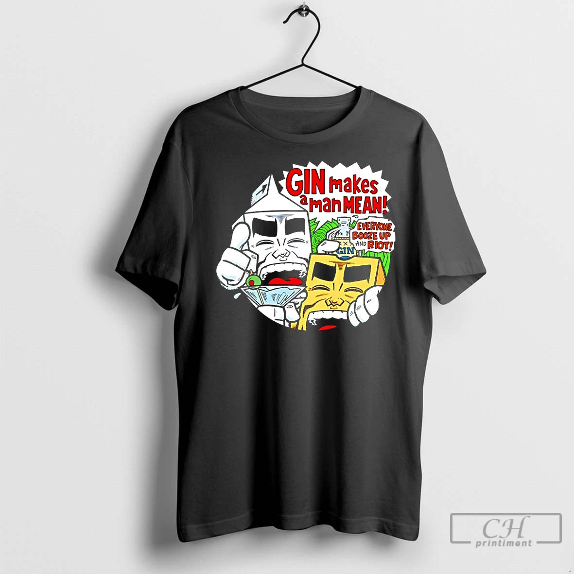 Classic Milk And Cheese Gin Makes A Man Mean - clothing by TeeHivey.com